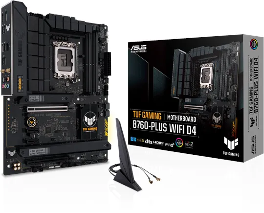 ASUS TUF GAMING B760-PLUS WIFI D4 Mainboard - Intel B760 - Socket Intel LGA1700 - RAM DDR4 - ATX