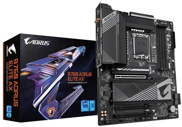 GIGABYTE B760 AORUS ELITE AX Mainboard - Intel B760 - Socket Intel LGA1700 - RAM DDR5 - ATX