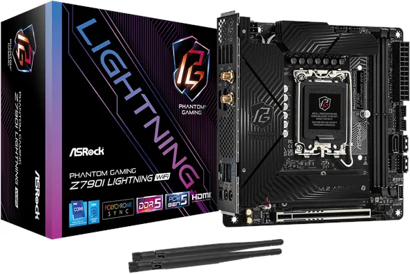 ASRock Z790I PG LIGHTNING WIFI Mainboard - Intel Z790 - Intel LGA1700-Sockel - DDR5 RAM - Mini-ITX