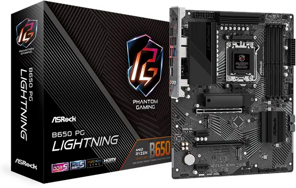 ASRock B650 PG Lightning Mainboard - AMD B650 - AMD AM5-Sockel - DDR5 RAM - ATX