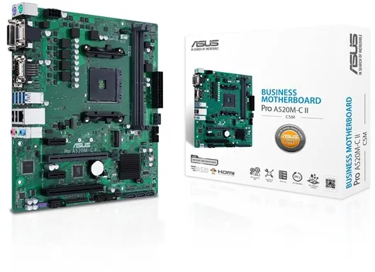 ASUS PRO A520M-C II/CSM Mainboard - AMD A520 - AMD AM4-Sockel - DDR4 RAM - Micro-ATX