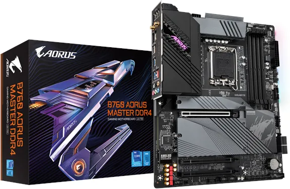 GIGABYTE B760 AORUS MASTER DDR4 Mainboard - Intel B760 - Socket Intel LGA1700 - RAM DDR4 - ATX
