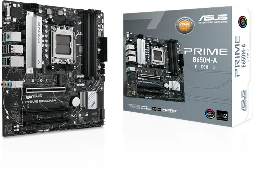 ASUS PRIME B650M-A-CSM Mainboard - AMD B650 - AMD AM5-Sockel - DDR5 RAM - Micro-ATX