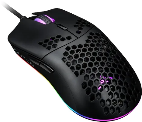 DUTZO Keiryō RGB - Matt Schwarz - Gaming-Maus - Optisch - 6 Tasten - Schwarz mit RGB-Beleuchtung