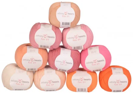 Infinity Hearts Rose 8/4 Garnpaket 21 Orange und Rosa Nuancen - 10 Stk - Orange und Rosa Nuancen