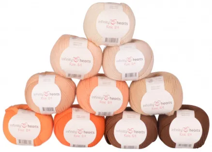 Infinity Hearts Rose 8/4 Garnpaket 29 Braune und Orange Töne - 10 Stk - Braune und Orange Töne