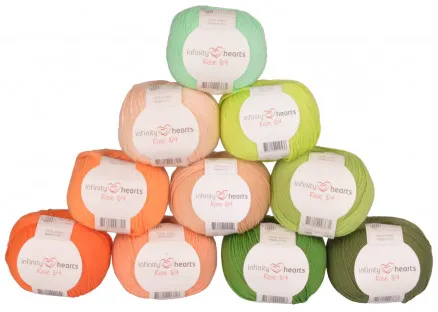 Infinity Hearts Rose 8/4 Garnpakke 26 Orange und Grüne Nuancen - 10 Stk - Orange und Grüne Nuancen