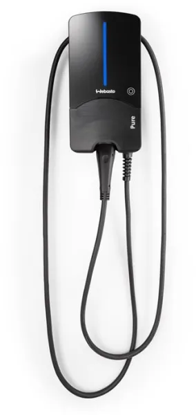 Webasto Pure Ladestation 11 kW Typ 2 Black Edition mit 4,5 m Kabel - Integrierter RCD-DD Gleichstrom-Schutzrelais