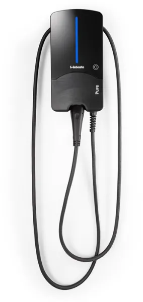 Webasto Pure Ladestation 22 kW Typ 2 Black Edition mit 7 m Kabel - Integrierter Typ B Fehlerstromschutzschalter