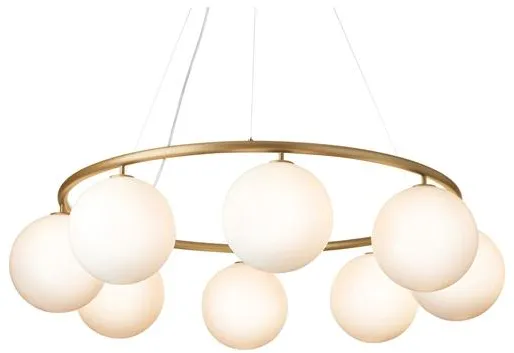 Nuura Miira 8 Circular Kronleuchter Messing/Opal