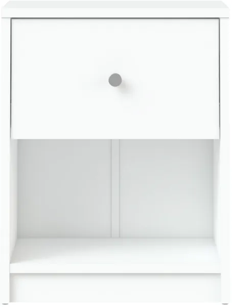 TVILUM May Nachttisch - weißes Holz, 1 Schublade und 1 Fach