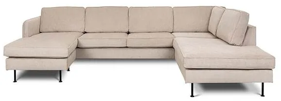 Læsø Sofa mit Chaiselongue und Open-End - 288 x 210 cm - beige Samt - Linksausführung