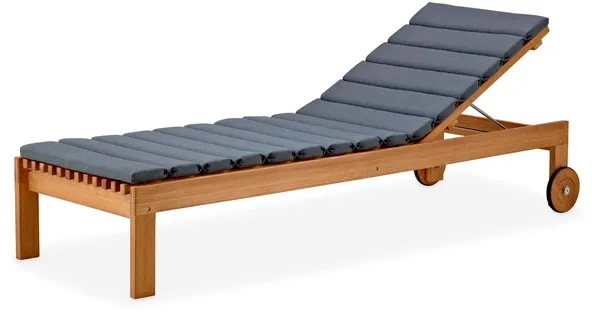 Cane-Line Amaze Liegestuhl mit Kissen - Teak mit grauem Kissen