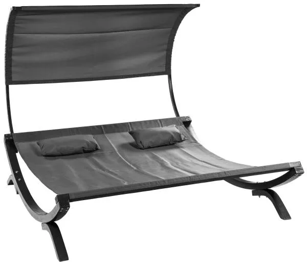 Doppelliegen mit Dach aus Lärchenholz