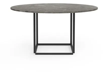New Works Florence Esstisch Ø145 Gris Du Marais Marmor mit Schwarzem Gestell