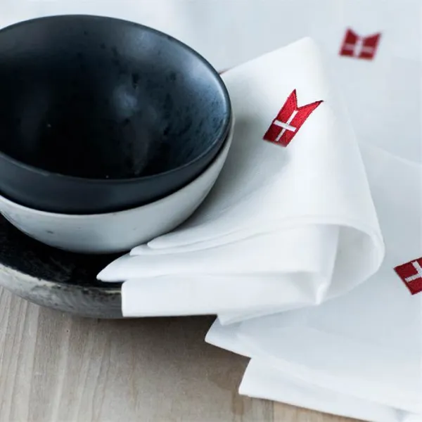 Langkilde & Søn - Geburtstagsserviette aus Stoff mit dänischer Flagge