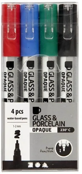 Creativ Company Glass and Porcelain Markers Colour 4pcs.