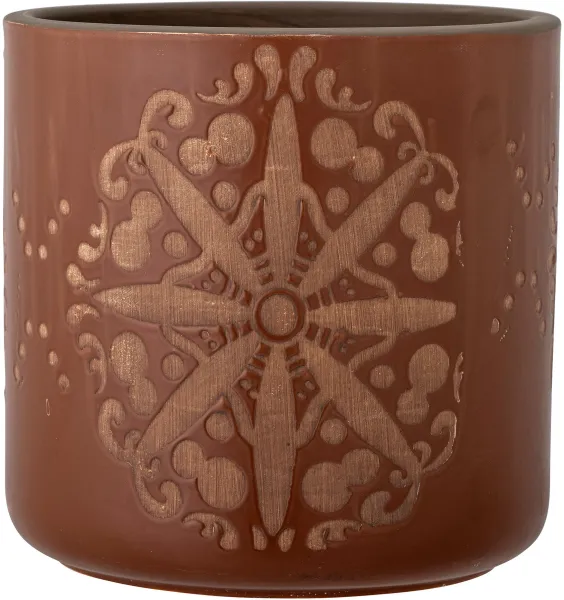 BLOOMINGVILLE Safio Dekorativer Blumentopf, Braun, Terrakotta